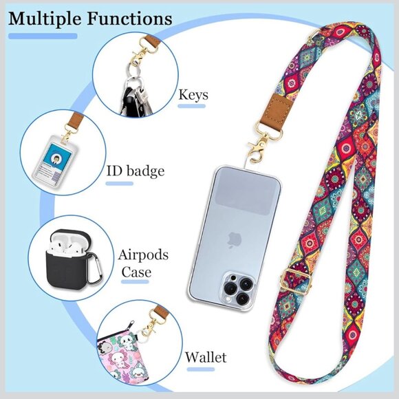 Crossbody Phone Lanyard - Bohemian Print - Picture 4 of 7